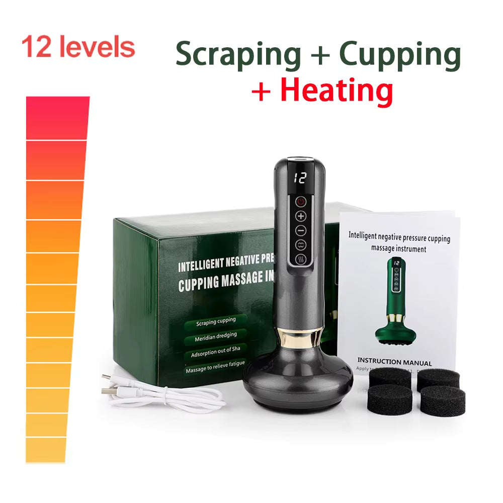 Intelligent Cupping Apparatus Rechargeable Magnetic Suction Body Massager for Cellulite Scraping and Cupping Massage Machine