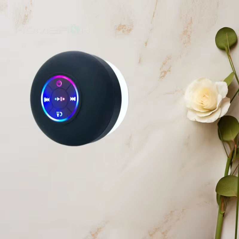 AquaBeat Mini: Waterproof LED Bluetooth Speaker with Powerful Sound & Suction Cup Mount